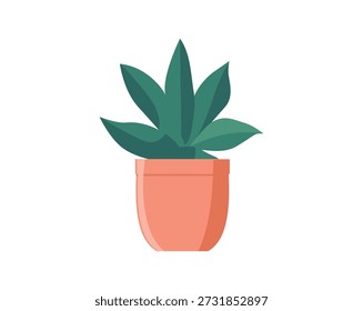 Cactus en la olla aislada icono. Plantas de la habitación interior, planta de casa, decoración interior floral elemento de diseño de ilustración.
