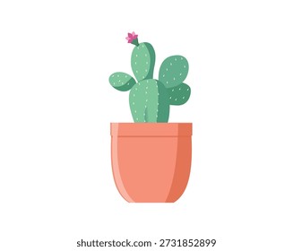 Cactus no ícone isolado de maconha. Plantas sala interior, planta de casa, decoração floral interior design elemento ilustração.