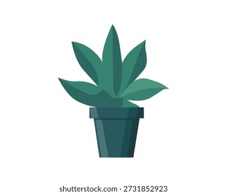 Cactus in pot isolated icon. Plants indoor room, houseplant, floral interior decoration design element illustration.