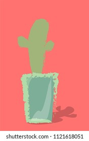 cactus in a pot, on a background, vector