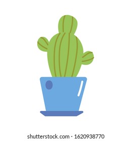 Cactus and pot on white background. Vector illustration in trendy flat style. ESP 10.