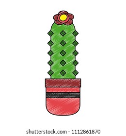 Cactus in pot scribble