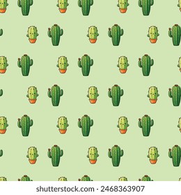 Cactus En Pot Conception De Motifs De Image vectorielle  Harmonieux