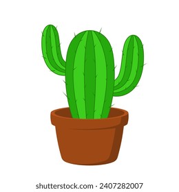 Cactus pot tree vector ilustration