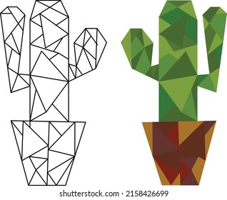 cactus in a pot of triangles 