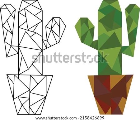 cactus in a pot of triangles 