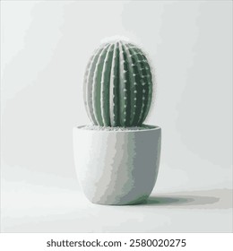 cactus in pot vector handmade artwork illustration