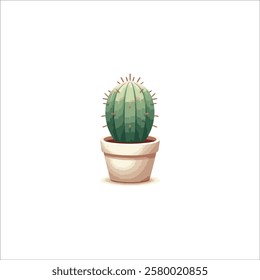 cactus in pot vector handmade artwork illustration