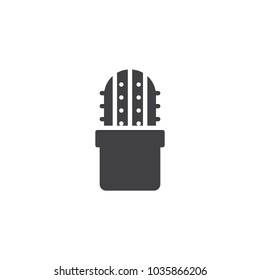 Cactus in pot vector icon. filled flat sign for mobile concept and web design. Peyote simple solid icon. Symbol, logo illustration. Pixel perfect vector graphics