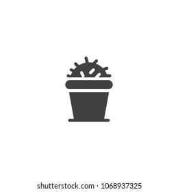 Cactus in pot vector icon. filled flat sign for mobile concept and web design. Home plant simple solid icon. Symbol, logo illustration. Pixel perfect vector graphics