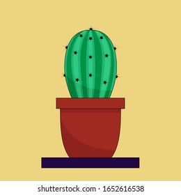 Cactus in a pot. Vector illustration.