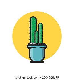 cactus pot. vector illustration. cartoon.