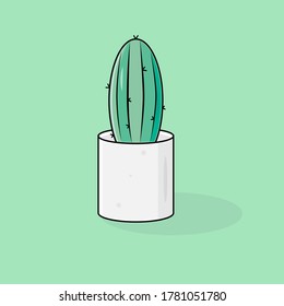 cactus in the pot vector illustration. green plant