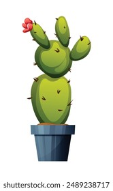 Cactus en Ilustración vectorial de maceta aislado en blanco