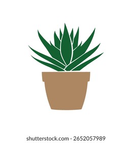 Cactus in Pot Vector – Succulent Plant Illustration for Home Decor, Nature, and Garden Themes Potted Cactus Illustration – Cute and Decorative Plant Icon for Nature and Interior Design