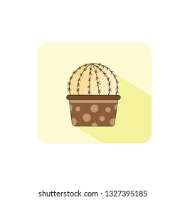 cactus in a pot.cactus vector icon.