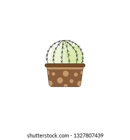 cactus in a pot.cactus vector icon.