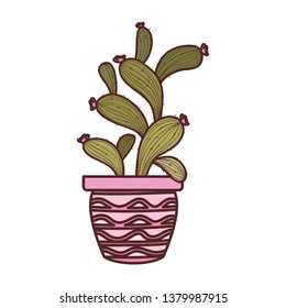 cactus with potted isolated icon