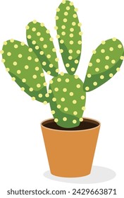 Cactus potted plant flat icon, indoor decoration accessory  