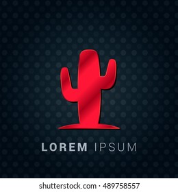 Cactus Red chromium precious metallic 3D Icon / Logo Design