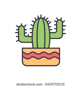 Cactus related vector icon. Isolated on white background. Vector illustration