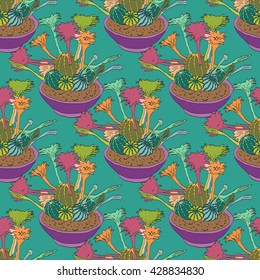 cactus seamless background. 