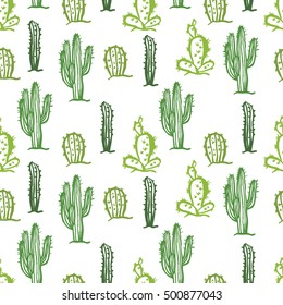 Cactus seamless Color background