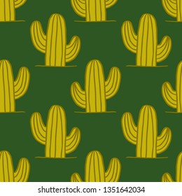 cactus seamless doodle pattern