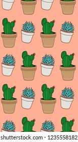 Cactus Seamless Pattern