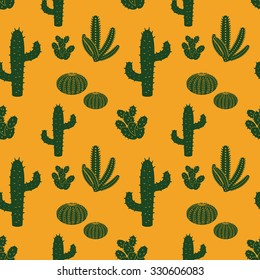 Cactus seamless pattern
