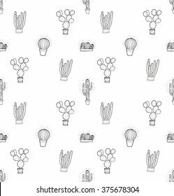 Cactus seamless pattern