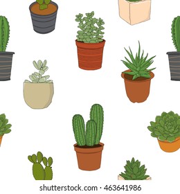 Cactus seamless pattern