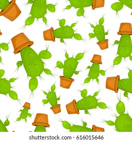 Cactus seamless pattern