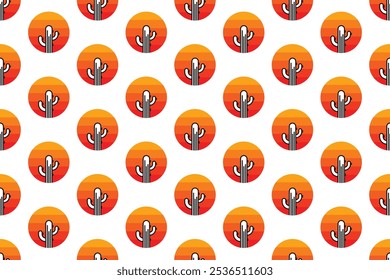 Cactus seamless pattern background template. Cactus background illustration template