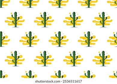 Plantilla de fondo de patrón transparente de cactus. Cactus ilustración de fondo Plantilla