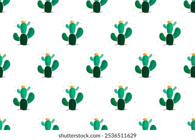 Modelo de plano de fundo de padrão sem costura Cactus. Modelo de ilustração de plano de fundo de cacto