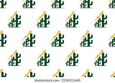 Cactus seamless pattern background template. Cactus background illustration template