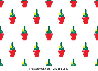 Cactus seamless pattern background template. Cactus background illustration template