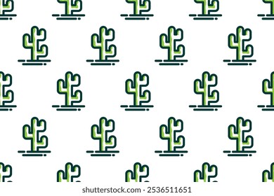 Cactus seamless pattern background template. Cactus background illustration template