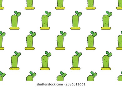 Cactus seamless pattern background template. Cactus background illustration template