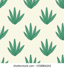 Cactus seamless pattern. Cacti doodle wallpaper. Backdrop for printing, textile, fabric, interior, wrapping paper.  vector illustration