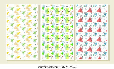 cactus seamless pattern, Seamless pattern with cute cactus on a summer background abstract. Vector illustration.