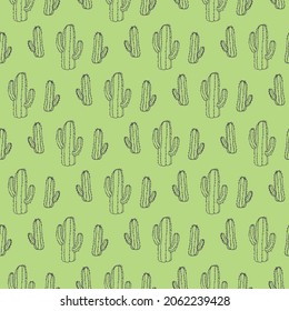 Cactus Seamless Pattern Design. Vector Illustration.
