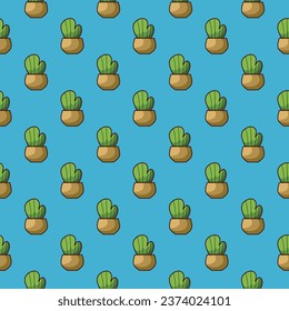 Cactus seamless pattern design, Vector illustration, Suitable for wallpaper, texture and pattern on gift wrap.