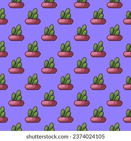 Cactus seamless pattern design, Vector illustration, Suitable for wallpaper, texture and pattern on gift wrap.