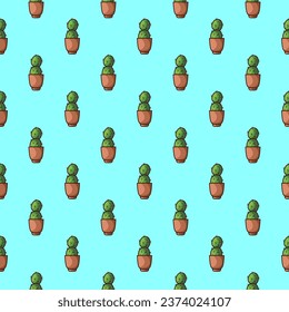 Cactus seamless pattern design, Vector illustration, Suitable for wallpaper, texture and pattern on gift wrap.