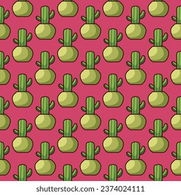 Cactus seamless pattern design, Vector illustration, Suitable for wallpaper, texture and pattern on gift wrap.