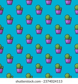 Cactus seamless pattern design, Vector illustration, Suitable for wallpaper, texture and pattern on gift wrap.