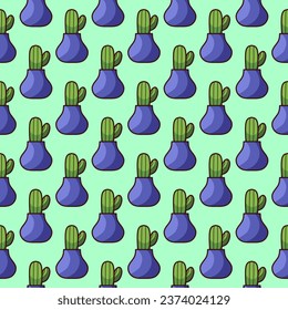 Cactus seamless pattern design, Vector illustration, Suitable for wallpaper, texture and pattern on gift wrap.