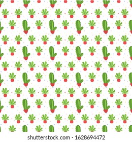 cactus seamless pattern flat design style